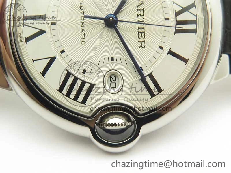 Ballon Bleu 42mm SS V6F 1:1 Best Edition White Textured Dial on Black Croc Strap A1847 MC V5