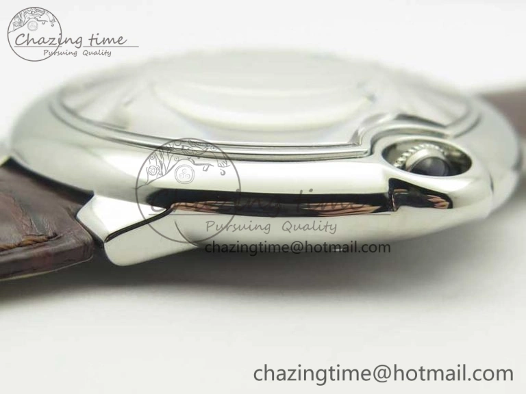 Ballon Bleu 42mm SS V6F 1:1 Best Edition White Textured Dial on Brown Croc Strap A1847 MC V5