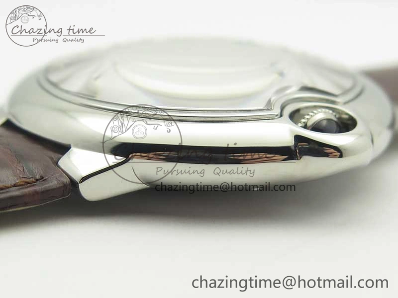 Ballon Bleu 42mm SS V6F 1:1 Best Edition White Textured Dial on Brown Croc Strap A1847 MC V5