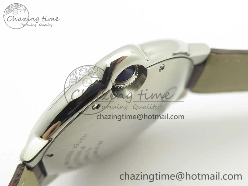 Ballon Bleu 42mm SS V6F 1:1 Best Edition White Textured Dial on Brown Croc Strap A1847 MC V5
