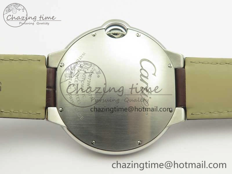 Ballon Bleu 42mm SS V6F 1:1 Best Edition White Textured Dial on Brown Croc Strap A1847 MC V5