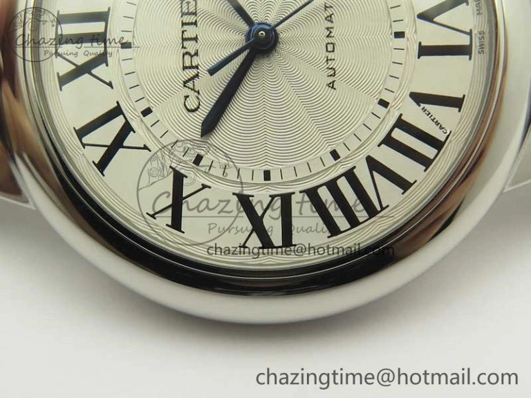 Ballon Bleu 42mm SS V6F 1:1 Best Edition White Textured Dial on Brown Croc Strap A1847 MC V5