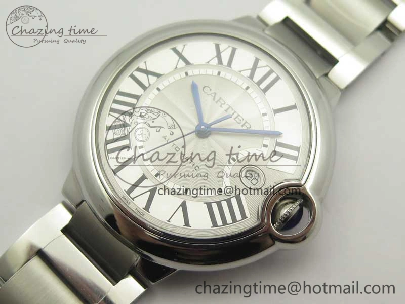 Ballon Bleu 42mm SS V6F 1:1 Best Edition White Textured Dial on SS Bracelet A1847 MC V5