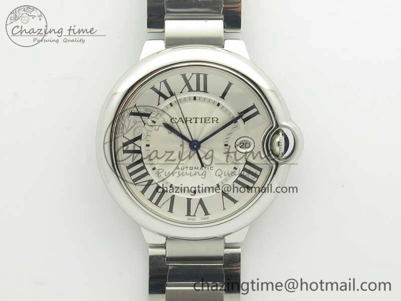 Ballon Bleu 42mm SS V6F 1:1 Best Edition White Textured Dial on SS Bracelet A1847 MC V5