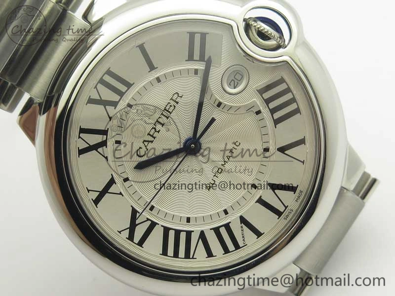 Ballon Bleu 42mm SS V6F 1:1 Best Edition White Textured Dial on SS Bracelet A1847 MC V5