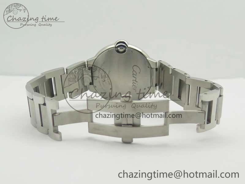 Ballon Bleu 42mm SS ZZF 1:1 Best Edition White Textured Dial On SS Bracelet A2824