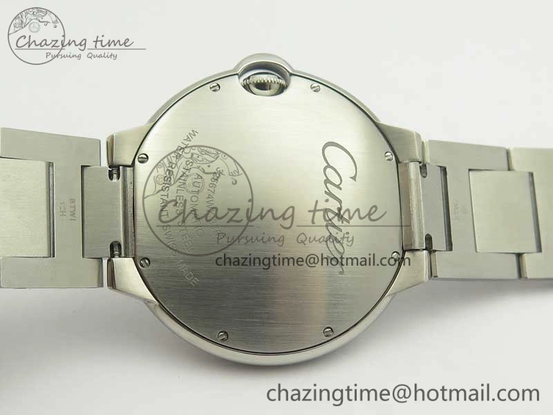 Ballon Bleu 42mm SS ZZF 1:1 Best Edition White Textured Dial On SS Bracelet A2824