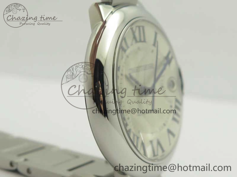 Ballon Bleu 42mm SS ZZF 1:1 Best Edition White Textured Dial On SS Bracelet A2824