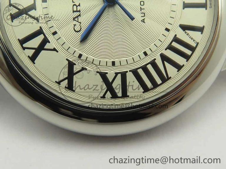 Ballon Bleu 42mm SS ZZF 1:1 Best Edition White Textured Dial On SS Bracelet A2824