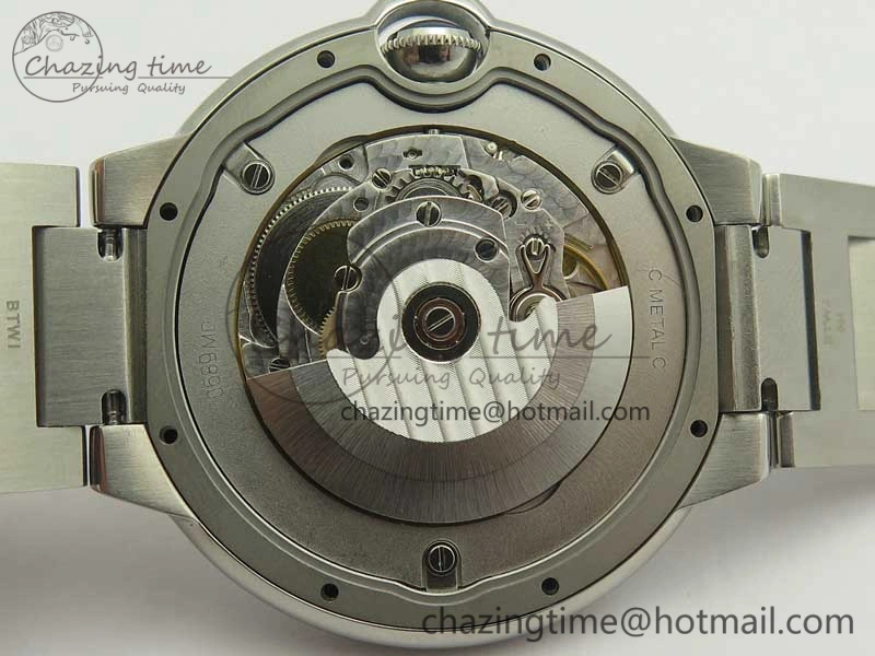 Ballon Bleu 42mm SS ZZF 1:1 Best Edition White Textured Dial On SS Bracelet A2824
