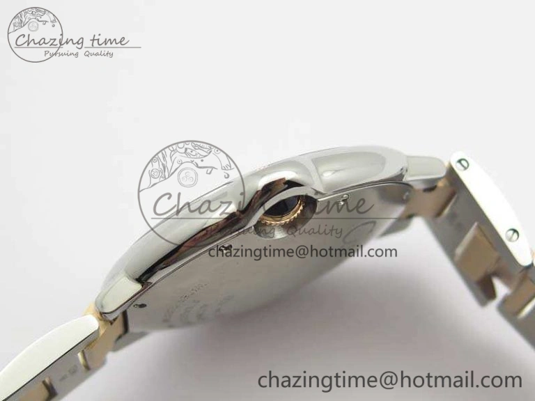 Ballon Bleu 42mm V6F 1:1 Best Edition White Textured Dial On SS RG Bracelet A2824 V4
