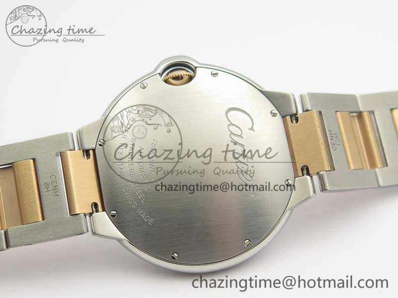 Ballon Bleu 42mm V6F 1:1 Best Edition White Textured Dial On SS RG Bracelet A2824 V4