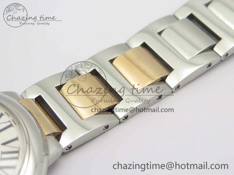 Ballon Bleu 42mm V6F 1:1 Best Edition White Textured Dial On SS RG Bracelet A2824 V4