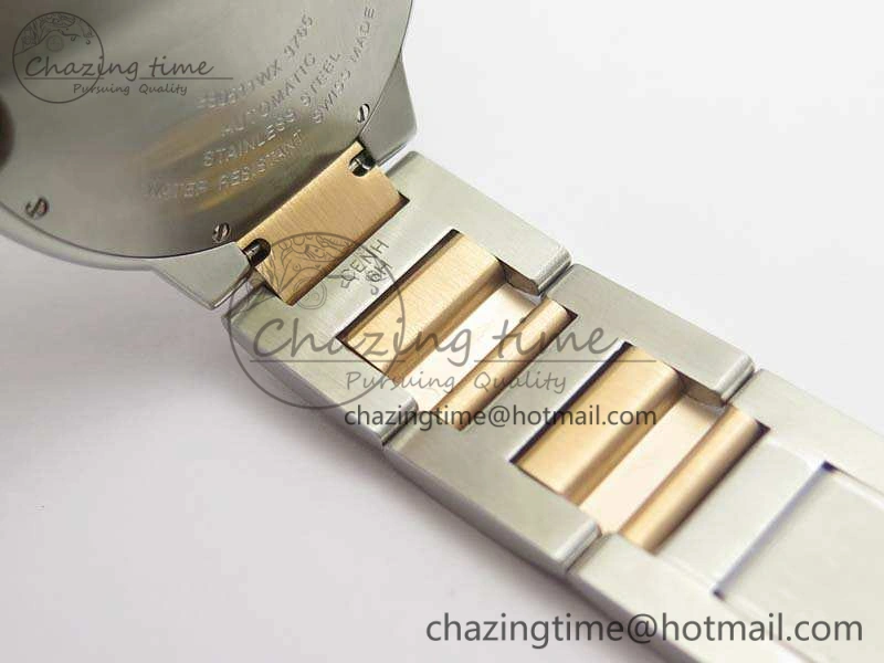 Ballon Bleu 42mm V6F 1:1 Best Edition White Textured Dial On SS RG Bracelet A2824 V4