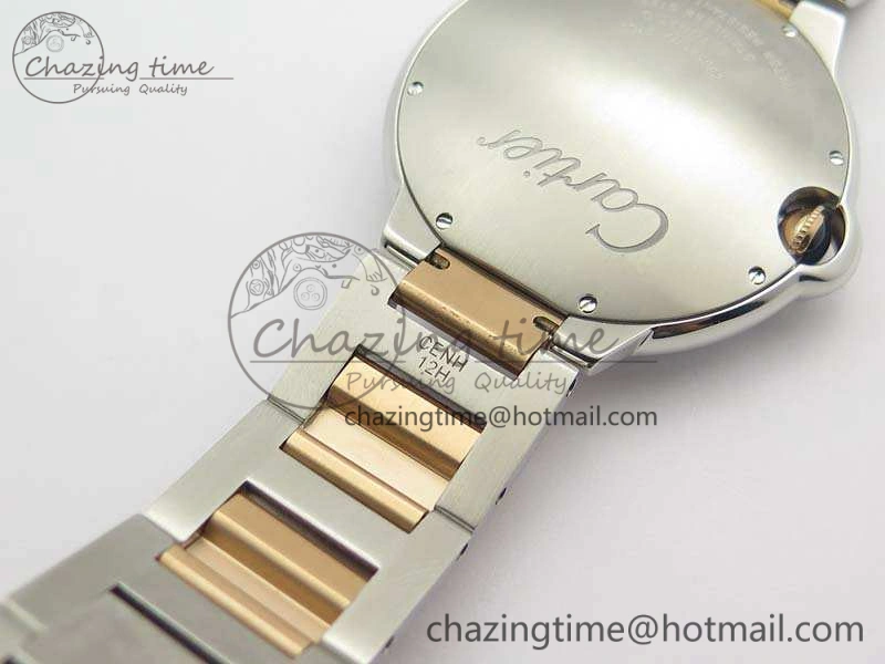 Ballon Bleu 42mm V6F 1:1 Best Edition White Textured Dial On SS RG Bracelet A2824 V4