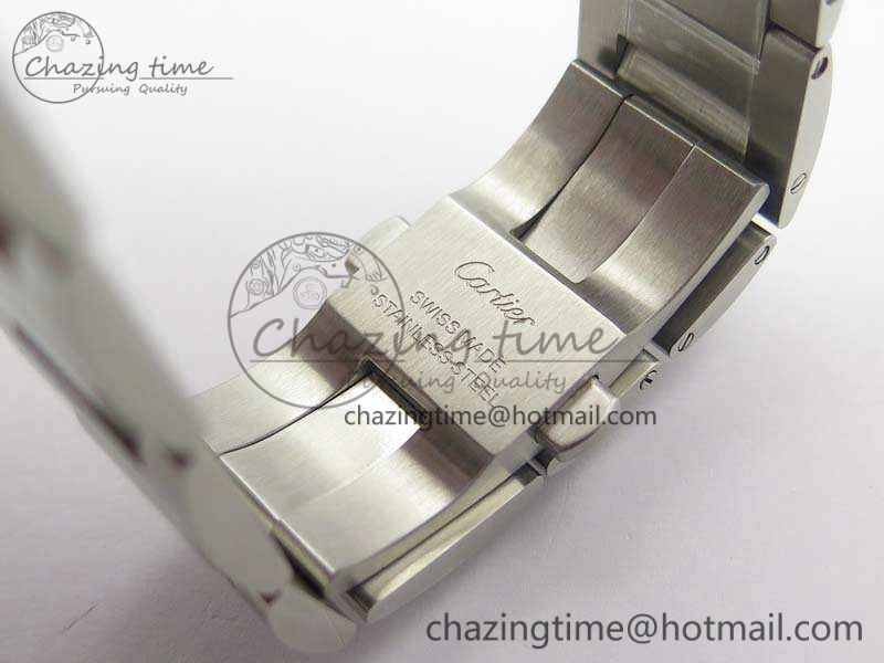 Ballon Bleu 42mm V6F 1:1 Best Edition White Textured Dial On SS RG Bracelet A2824 V4
