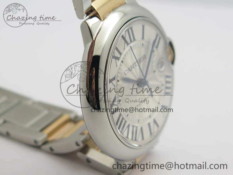Ballon Bleu 42mm V6F 1:1 Best Edition White Textured Dial On SS RG Bracelet A2824 V4