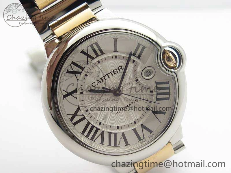 Ballon Bleu 42mm V6F 1:1 Best Edition White Textured Dial On SS RG Bracelet A2824 V4