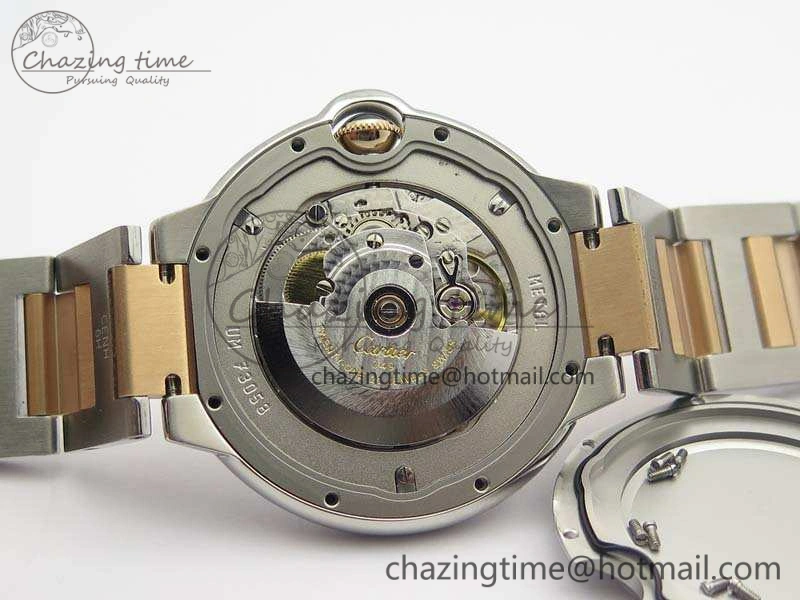 Ballon Bleu 42mm V6F 1:1 Best Edition White Textured Dial On SS RG Bracelet A2824 V4