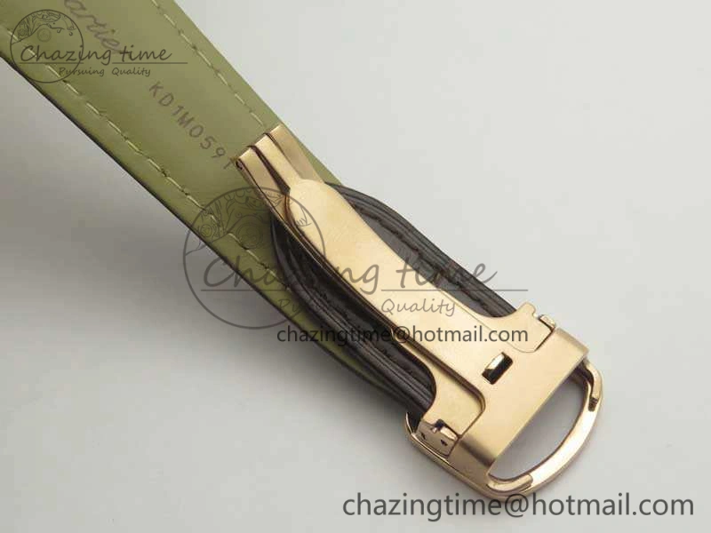 Ballon Bleu De Cartier Chrono 47mm RG ZF 1:1 Best Edition Cream White Textured Dial On Leather Strap A8101