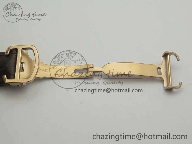 Ballon Bleu De Cartier Chrono 47mm RG ZF 1:1 Best Edition Cream White Textured Dial On Leather Strap A8101