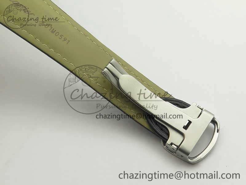 Ballon Bleu De Cartier Chrono 47mm SS ZF 1:1 Best Edition Cream White Textured Dial On Leather Strap A8101
