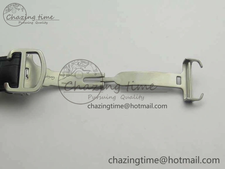 Ballon Bleu De Cartier Chrono 47mm SS ZF 1:1 Best Edition Cream White Textured Dial On Leather Strap A8101