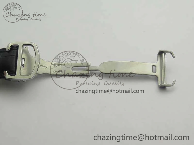 Ballon Bleu De Cartier Chrono 47mm SS ZF 1:1 Best Edition Cream White Textured Dial On Leather Strap A8101