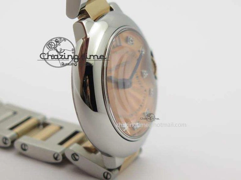 Ballon Bleu De V6 28.5mm SS RG Champagne Gold Dial On SS RG Bracelet Ronda Quartz