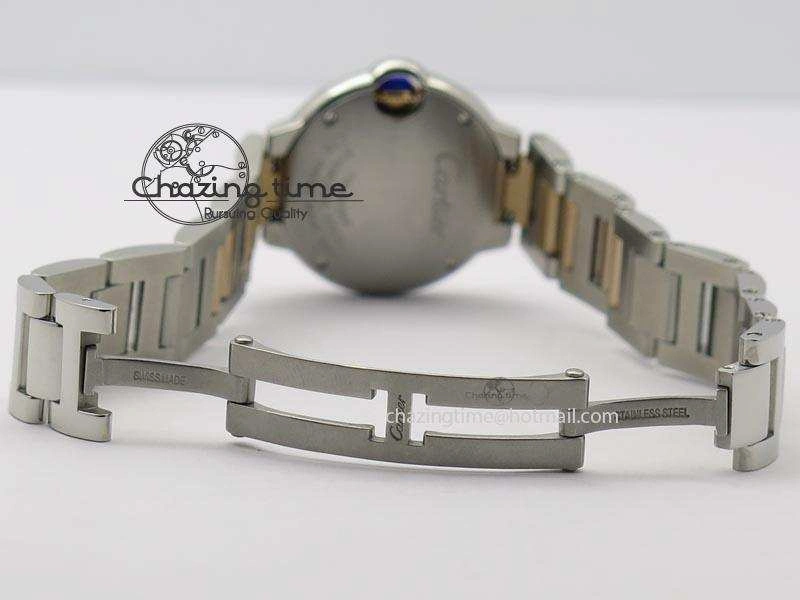 Ballon Bleu De V6 28.5mm SS RG Champagne Gold Dial On SS RG Bracelet Ronda Quartz