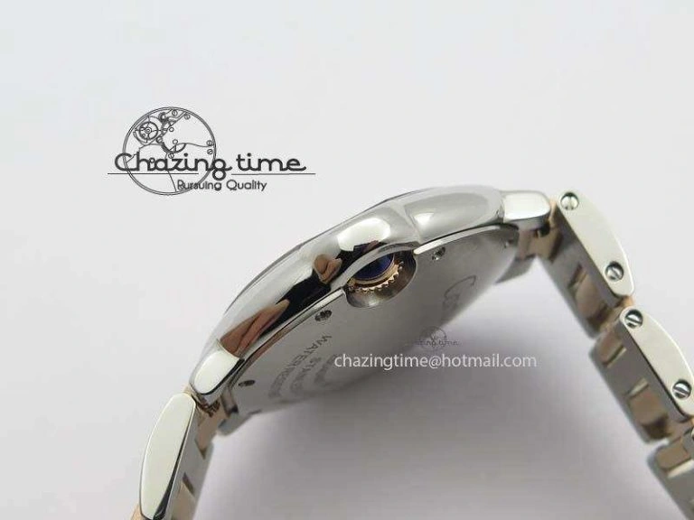 Ballon Bleu De V6 33mm SS RG Champagne Gold Dial On SS RG Bracelet Ronda Quartz
