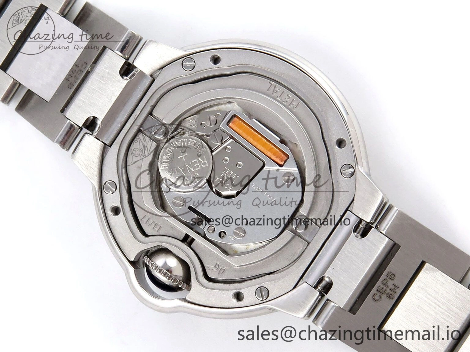 Ballon Bleu Ladies 28mm SS AF 1:1 Best Edition White Dial Big Diamonds Bezel on SS Bracelet Ronda Quartz