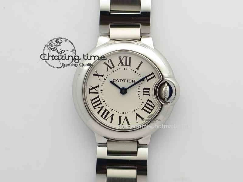 Ballon Bleu Ladies 28mm SS MK 1:1 Best Edition White Dial On SS Bracelet Ronda Quartz