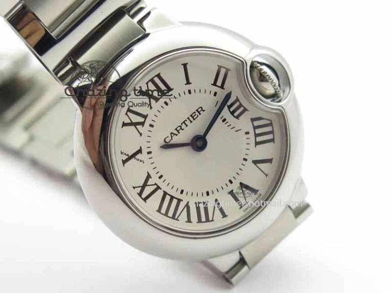 Ballon Bleu Ladies 28mm SS MK 1:1 Best Edition White Dial On SS Bracelet Ronda Quartz