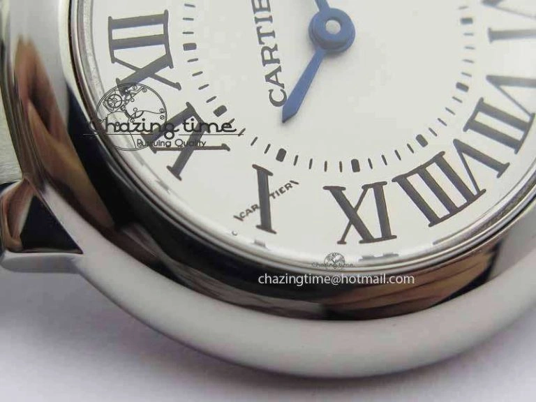 Ballon Bleu Ladies 28mm SS MK 1:1 Best Edition White Dial On SS Bracelet Ronda Quartz