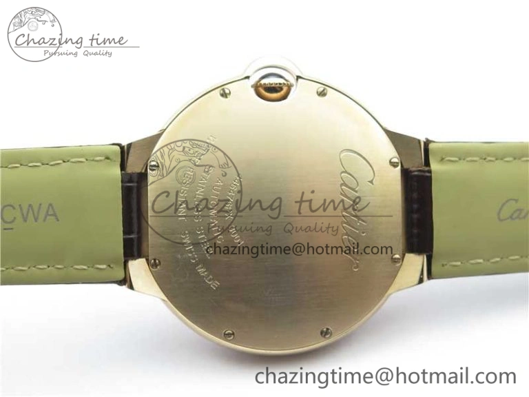 Ballon Bleu T Diamond RG Full Paved Diamonds with Roman Markers Dial on Brown Leather Strap Miyota 9015