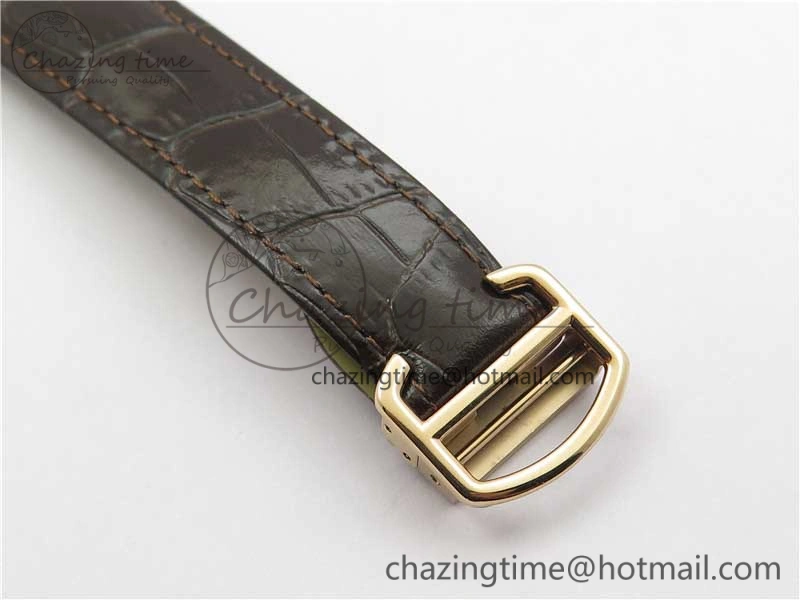 Ballon Bleu T Diamond RG Full Paved Diamonds with Roman Markers Dial on Brown Leather Strap Miyota 9015