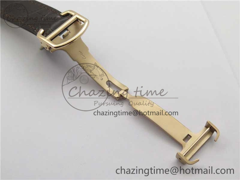 Ballon Bleu T Diamond RG Full Paved Diamonds with Roman Markers Dial on Brown Leather Strap Miyota 9015