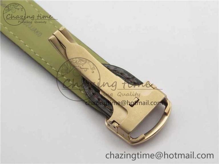 Ballon Bleu T Diamond RG Full Paved Diamonds with Roman Markers Dial on Brown Leather Strap Miyota 9015