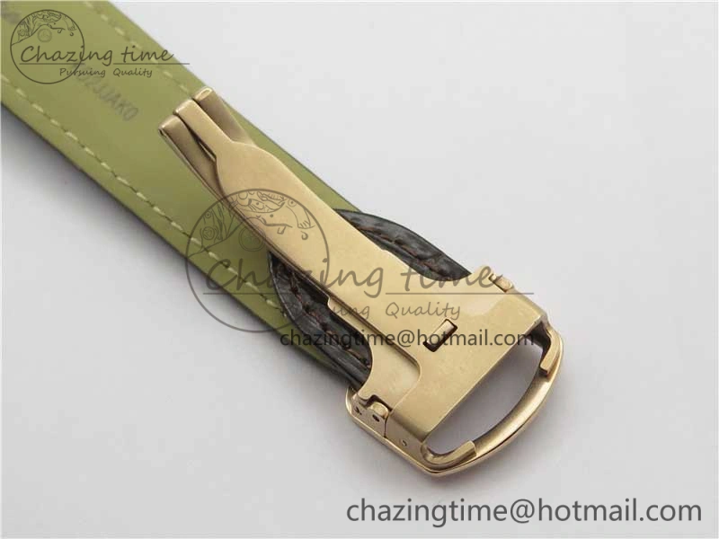 Ballon Bleu T Diamond RG Full Paved Diamonds with Roman Markers Dial on Brown Leather Strap Miyota 9015