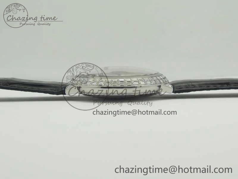 Ballon Bleu T Diamond SS Full Paved Diam Dial On Black Croco Strap Miyota 9015(Free Leather Strap)