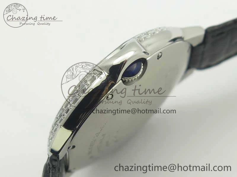 Ballon Bleu T Diamond SS Full Paved Diam Dial On Black Croco Strap Miyota 9015(Free Leather Strap)