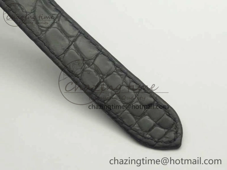 Ballon Bleu T Diamond SS Full Paved Diam Dial On Black Croco Strap Miyota 9015(Free Leather Strap)