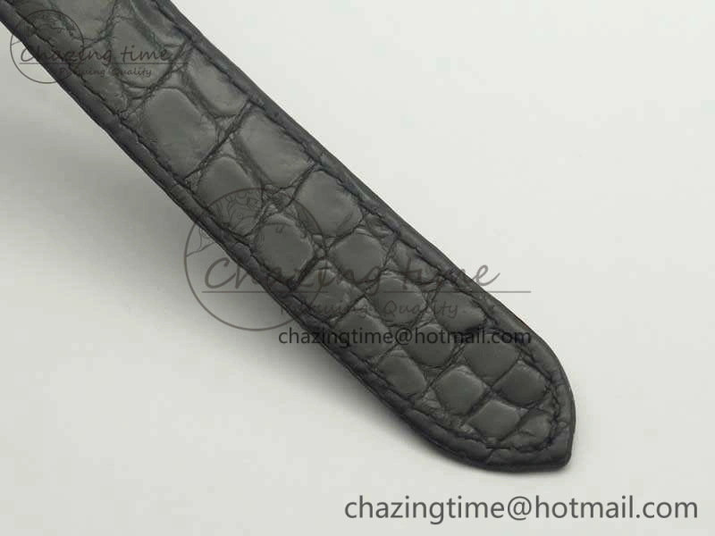 Ballon Bleu T Diamond SS Full Paved Diam Dial On Black Croco Strap Miyota 9015(Free Leather Strap)