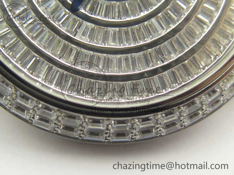 Ballon Bleu T Diamond SS Full Paved Diam Dial On Black Croco Strap Miyota 9015(Free Leather Strap)