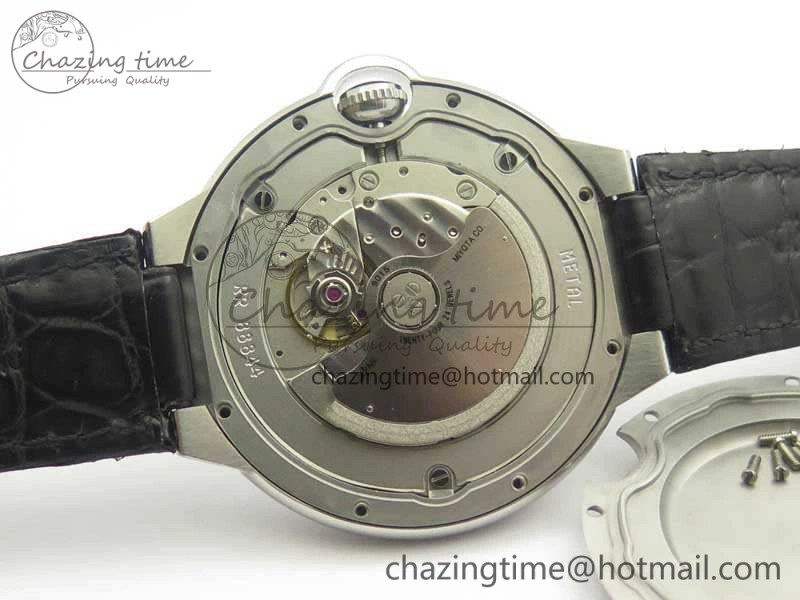 Ballon Bleu T Diamond SS Full Paved Diam Dial On Black Croco Strap Miyota 9015(Free Leather Strap)