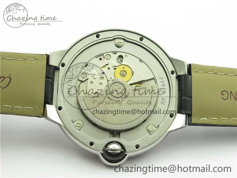 Ballon Bleu T Diamond SS Full Paved Diamonds with Roman Markers Dial on Black Leather Strap Miyota 9015