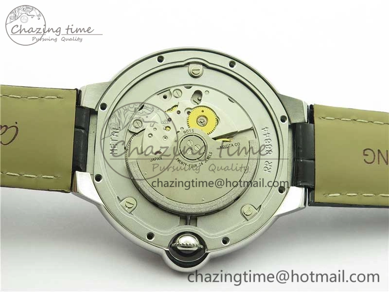 Ballon Bleu T Diamond SS Full Paved Diamonds with Roman Markers Dial on Black Leather Strap Miyota 9015