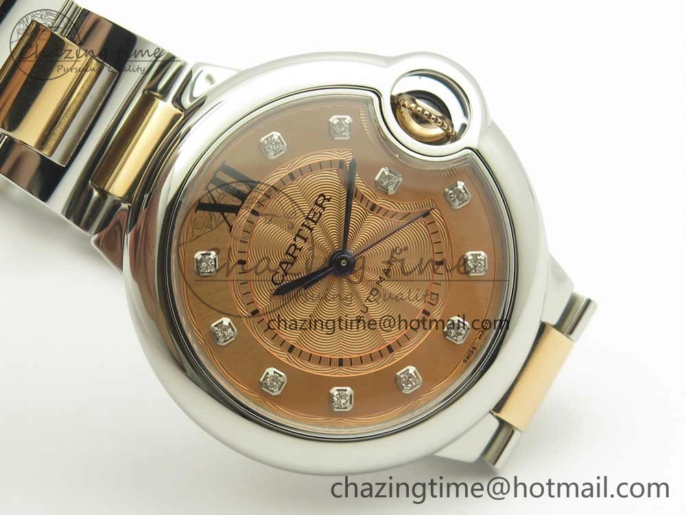 Ballon Bleu V6F 1:1 Best Edition 33mm SS RG RG Texture Dial on SS Bracelet SEIKO NH05A