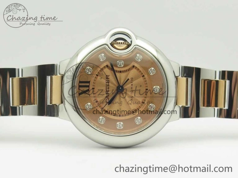 Ballon Bleu V6F 1:1 Best Edition 33mm SS RG RG Texture Dial on SS Bracelet SEIKO NH05A